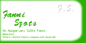 fanni szots business card