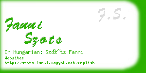 fanni szots business card